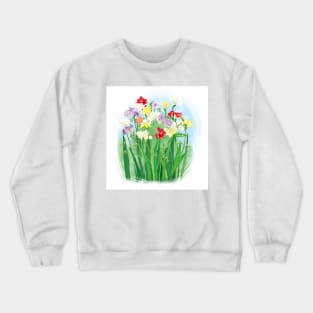 colorful spring flowers - freesia with greenery Crewneck Sweatshirt